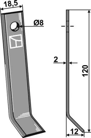 Y-Messer 120x18,5mm